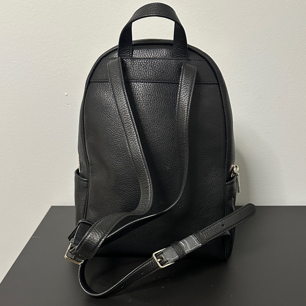 Kate Spade Black Pebbled Backpack NWOT.Fits IPad Plastic on Hardware 💯 Authentic - Picture 5 of 16
